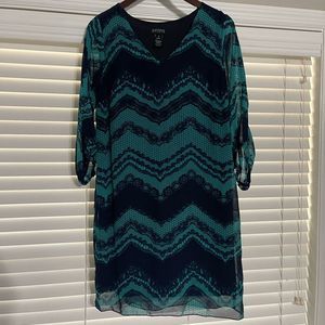 Enfocus Studio Green and navy dress size 8